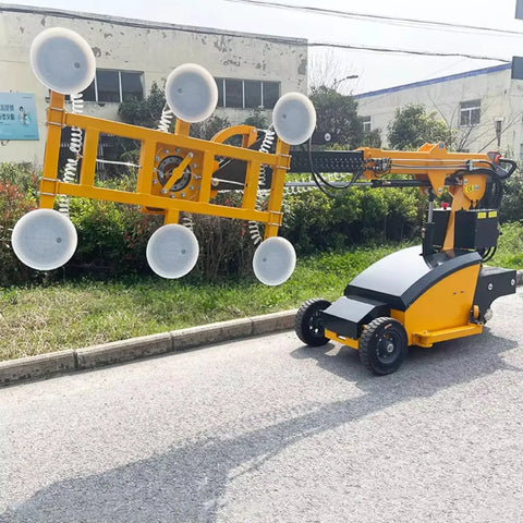 Industrial Electric Glass Lifter Offering Hardcore Vacuum Suction Grips And Multi Cup Handles For Slick Curtain Wall Installations showing suction cups.