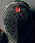 Fencing mask with red tip, part of Built To Last Fencing Replacement Kit With Stainless Steel And Plastic Connectors For Sabers And Accessories
