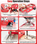 Step-by-step guide using Pro Grade Aluminum Door Hinge Jig Kit for Router, Heavy Duty 6061 Aluminum Alloy, visual instructions.