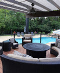 54 Inch Outdoor Wet Rated Waterproof Ceiling Fan Matte Black With Modern Style on patio by pool