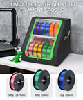Heavy Duty 3D Printer Filament Storage Box With 21 Spool Capacity, 2-Tier Filament Rack Organizer, on tabletop next to 3D printer.