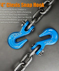 Two Pack Heavy Duty Ratchet Load Binder Set With Twenty Foot G70 Tow Chains One Quarter Inch To Five Sixteenths Inch Range Grab Hook