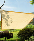 Shade Cloth 7x7ft With 90 Percent Sun Blocking, Durable HDPE Shade Mesh Tarps for Patio Pergola installed outdoors