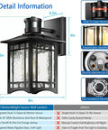 Two Pack Motion Sensor Outdoor Wall Lights With Dusk To Dawn Led Exterior Fixtures Anti Rust Waterproof Black Porch Sconce details and features