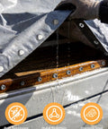 Using Marine Grade Canvas Snap Button Kit 150 Pcs Stainless Steel Snap Fasteners on boat cover with water resistance.