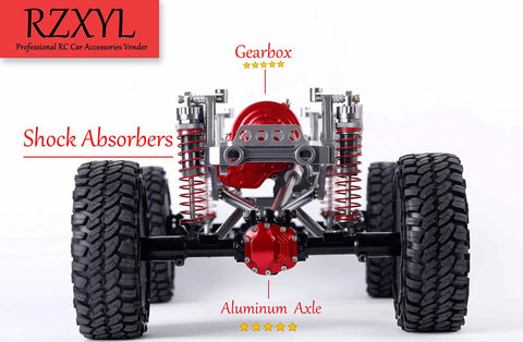 Beefed-Up Full Alloy 1/10 RC Car Transmission Case Gearbox Assembled For Axial SCX10 SCX10 II 90047 with visible components