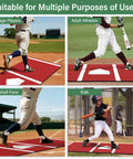 Pro Grade Batting Mat For Baseball Hitting Practice 9.8 Feet By 3.8 Feet Batting Cage Mat With Home Plate in use by players