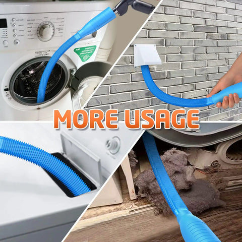 Dryer Vent Cleaning Kit With Vacuum Attachment And Long Reach Hose For Quick Lint Removal in multiple configurations usage