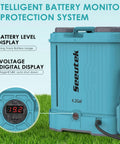 Battery Powered Backpack Sprayer Four Point Two Gallon For The Yard With 0 To 100 PSI Adjustable Spray and digital displays