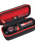Rock Solid Eva Hard Shell Carry Case For 4v Pivoting Head Screwdriver portable travel storage box with red accents and mesh pocket.