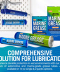 Triple Pack Mini Marine Grease Tubes 3 Oz Each Waterproof High Temp Wheel Bearing Lubricant NLGI 2 For Boat Trailers Bearings Hubs
