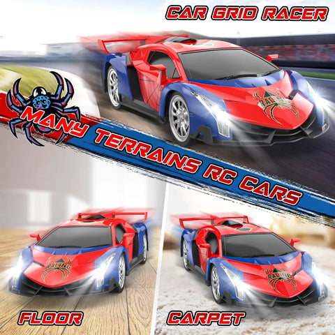 High Speed 1 To 18 Scale Remote Control Car For Kids With Bright LED Lights Realistic Drift Racing Toy on various terrains