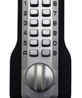 Keyless Push Button Deadbolt Door Lock With Satin Nickel Finish Bump Proof Mechanical Entry Adjustable Deadbolt No Keys Needed Easy Programmable Code Durable Home Security Upgrade close-up