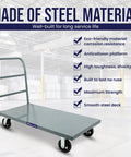 Beefy Heavy Duty Platform Dolly Cart 48 Inch By 24 Inch Flatbed With 2000 Lb Capacity in a warehouse setting