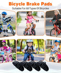4 Pack Aluminum Alloy Kids Bike Brake Pads For Easy Installation And Safe Replacement On Kids Bicycles And Mountain Bikes