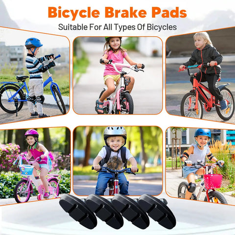 4 Pack Aluminum Alloy Kids Bike Brake Pads For Easy Installation And Safe Replacement On Kids Bicycles And Mountain Bikes