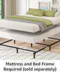 Rock Solid Queen Box Spring Bed Base With Low Profile Design, Heavy Duty Steel Mattress Foundation For All Types, Tool Free Assembly And No Sweat Setup, Built Different Support Up To Seven Hundred Pounds, White, shown under mattress
