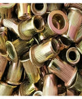 Top Notch Flat Head Rivet Nuts M3 To M12 Zinc Plated Steel With Knurled Grip For Heavy Duty Fastening 10-50 Pcs Assorted Sizes Set in a pile.