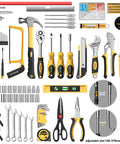 339 Piece Tool Set For Home And Auto Repair, Comprehensive Hand Tool Kit with wrenches, sockets, pliers, screwdrivers, and more