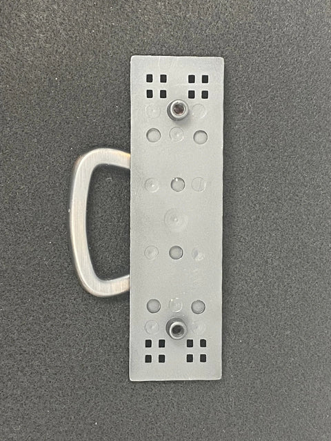 Oil Rubbed Bronze Mission Pull Handle for Cabinets and Furniture, 3 Inch (76mm) Size, shown with mounting plate