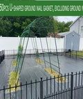 Garden setup with 250 Piece Landscape Washer Gasket Set Heavy Duty Plastic Anti Rip Washers For Weed Barrier Fabric in use