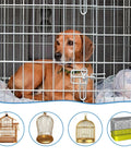 SHENLIU metal trigger snap hook installed on a dog cage door; 360-degree swivel.