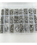 Massive 1280 Piece 304 Stainless Steel Hex Socket Screw And Nut Kit With Five Metric Sizes From M2 To M5 For Quick Durable Repairs And Tight Solid Fastening On Diy Projects And Home Fixes in organizer box