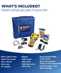 M410 Handheld Portable Label Printer Kit With Carrying Case, Rechargeable Battery And Charger, Spare Label Cartridges