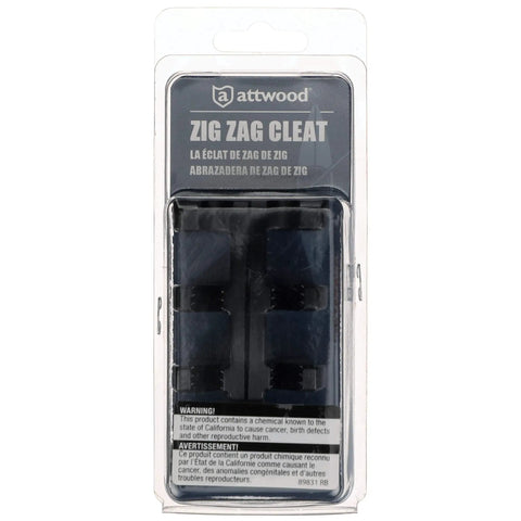 Packaged Zig Zag Nylon Cleats Black 3.5 Inch Length For Rope Up To Three Eighths Inch Pre Drilled For Two Fasteners Pair