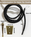 Three Pack Bolo Tie Findings Kit With Iron Slide Clasp Buckle, Alloy End Tips, And Braided Leather Cords For Men And Women, DIY Necktie Jewelry Making Supplies, 1m cord