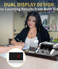 Heavy Duty Cash Bill Counter Machine With Hassle Free Automated Counting And Rock Solid Uv Magnetic Infrared Anti Fake Detection Tech on counter with dual display