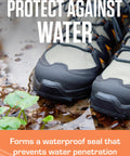 Hiking shoes protected against water with Original Shoe Goo Clear Adhesive For Shoes 3.7 Fl Oz Tube Fast Bond Waterproof Glue.
