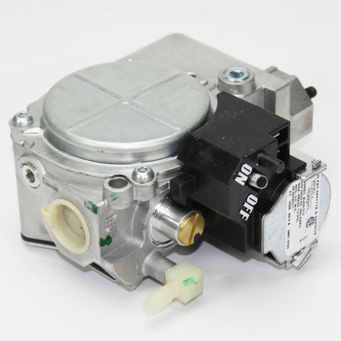 24V Gas Valve Kit for HVAC Systems With Brass and Stainless Build, 1/2 in Butt Weld Inlet, 1/2 in NPT Outlet, close-up angle