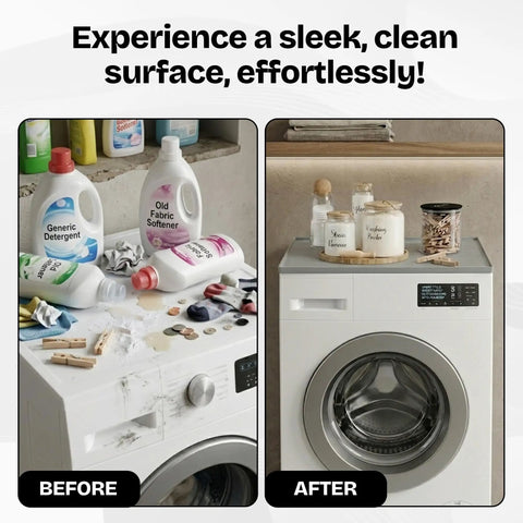 Before and after using Washer And Dryer Top Cover Protector 25x25 Inch Silicone Waterproof Dust Guard