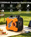Portable Inverter Generator On The Go 2300W Peak 1900W Rated Gas Powered Ultra Quiet for RVs and outdoor use on picnic blanket