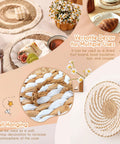 Nine Piece Boho Wall Basket Set Made From Seagrass And Rattan Round Handmade Hanging Baskets For Farmhouse Living Room Bedroom Display Kitchen And Home Decor Eco Friendly Natural Wicker Vibe shown as versatile decor and wall hanging options.