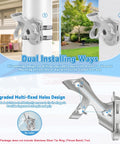 1 Inch Flag Pole Holder For Outdoor House Use, Heavy Duty Aluminum 2 Position Flag Pole Bracket Mount With 3 Fixed Holes