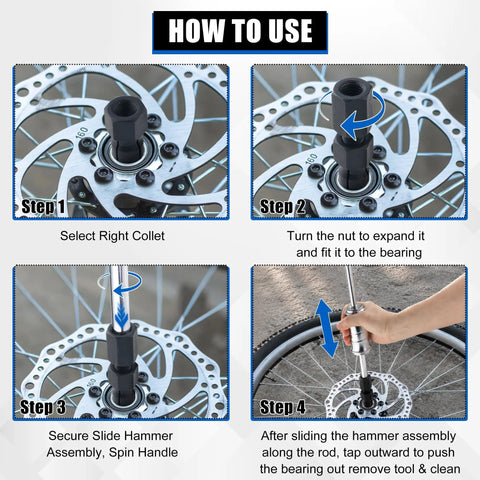 How to use Beefy Blind Hole Bearing Puller Set With Slide Hammer Internal Bearing Extractor Kit for wheel bearing removal.