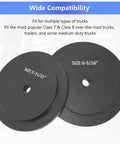 Two large race seal drivers from Heavy Duty Hub Seal Installer Kit for Class 7 and Class 8 trucks, sizes 5-31/32 and 6-5/16 inches.