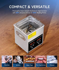 Professional 2 Liter Ultrasonic Jewelry Cleaner With 40 KHZ Frequency 100 Watt Heater Digital Timer compact design cleaning jewelry and glasses.