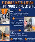 Installation guide for Heavy Duty Bench Grinder Eye Shield Kit Pair Fits 8 To 14 Inch Baldor Grinders, showing step-by-step process.