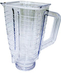 40 Oz Square Top Blender Jar Replacement For Oster Blenders 5 Cup Plastic Jar Compatible With Osterizer Models, clear side view.