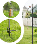Bird Feeding Station Kit With Adjustable Hooks And Trays, Tough Pole System For Hanging Big And Small Feeders, Suet Feeder, Bird Bath, And Planter Hanger For Easy Install To Attract Wild Birds All Season