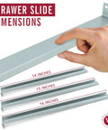 Knock Out Those Draggy Drawers Fast With These Rock Solid Heavy Duty 14 Inch Metal Drawer Slides with Dimensions
