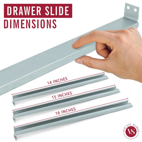 Knock Out Those Draggy Drawers Fast With These Rock Solid Heavy Duty 14 Inch Metal Drawer Slides with Dimensions