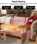Compact Indoor Space Heater With Remote Thermostat And 12 Hour Timer 1500W PTC Ceramic Heater For Bedroom Or Office