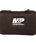Ultra Compact Pistol Cleaning Kit For Handguns Built Tough For Range Rat Life And Quick Gear Refresh Fits Snugly Tucked Away And Works Smooth On 22 9mm 357 38 40 10mm And 45 Caliber Firearms To Keep Your Rig Mint Always in a durable black case.