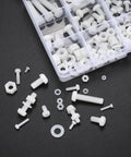 447 Piece White Nylon Pan Head Screws Bolts Nuts Washers Assortment Set M2 To M6 Metric Full Threaded Hex Head Fasteners For DIY Projects