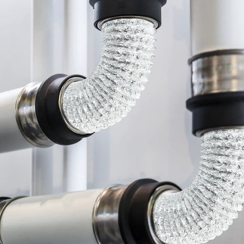 4 Inch By 12 Foot Flexible Aluminum Foil Dryer Vent Hose Kit With Stainless Steel Clamps And Aluminum Tape For Dryer Exhaust Ducting HVAC Venting Heating And Cooling Systems in application