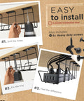 Under Desk Cable Management Tray Set Of Two In Black Heavy Duty Steel Cable Organizer installation steps and screws